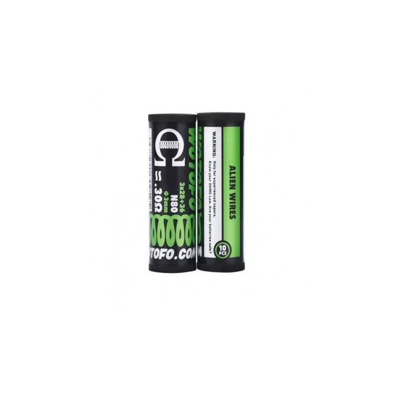 Ni80 Alien Prebuilt Coils 26*3+36G (0.30Ohm) 10pcs - Wotofo